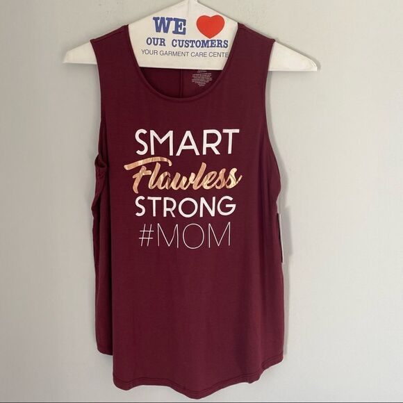 Apt. 9 Tops - Apt. 9 Women’s Sleeveless Crew Neck Burgundy Printed Tee